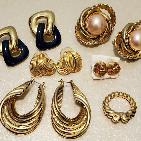 Vintage KNOT STYLE Lot, Vintage Earrings, Vintage Brooch